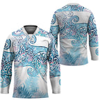 Aotearoa Maori Koru Curves Hockey Jersey Aqua Paua Shell