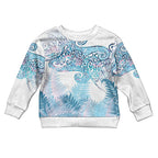 Aotearoa Maori Koru Curves Kid Ugly Christmas Sweater Aqua Paua Shell