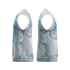 Aotearoa Maori Koru Curves Christmas Knitted V-Neck Vest Aqua Paua Shell
