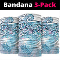 Aotearoa Maori Koru Curves Neck Gaiter Aqua Paua Shell
