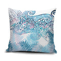Aotearoa Maori Koru Curves Pillow Cover Aqua Paua Shell