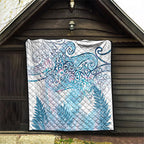 Aotearoa Maori Koru Curves Quilt Aqua Paua Shell
