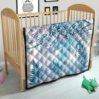 Aotearoa Maori Koru Curves Quilt Aqua Paua Shell