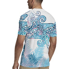 Aotearoa Maori Koru Curves Rugby Jersey Aqua Paua Shell