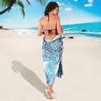 Aotearoa Maori Koru Curves Sarong Aqua Paua Shell