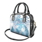 Aotearoa Maori Koru Curves Shoulder Handbag Aqua Paua Shell