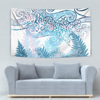 Aotearoa Maori Koru Curves Tapestry Aqua Paua Shell