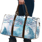 Aotearoa Maori Koru Curves Travel Bag Aqua Paua Shell