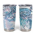 Aotearoa Maori Koru Curves Tumbler Cup Aqua Paua Shell
