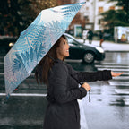 Aotearoa Maori Koru Curves Umbrella Aqua Paua Shell