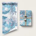 Aotearoa Maori Koru Curves Wrapping Paper Aqua Paua Shell