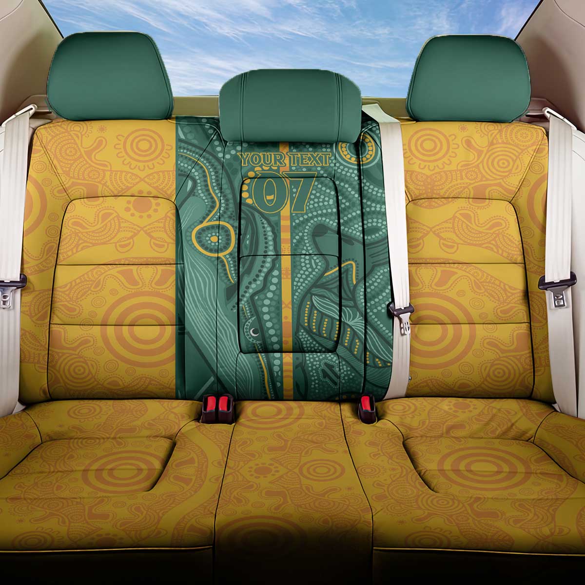 Australia 2024 Custom Back Car Seat Cover Aboriginal GO Team Aussie