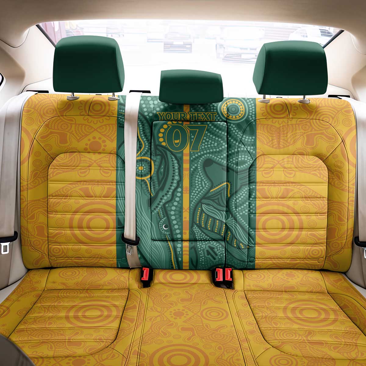 Australia 2024 Custom Back Car Seat Cover Aboriginal GO Team Aussie