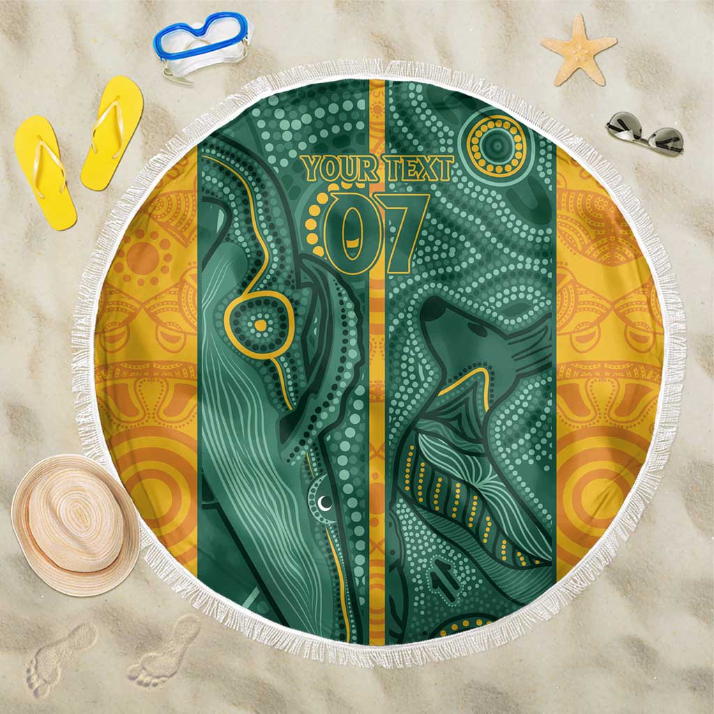 Australia 2024 Custom Beach Blanket Aboriginal GO Team Aussie