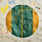 Australia 2024 Custom Beach Blanket Aboriginal GO Team Aussie