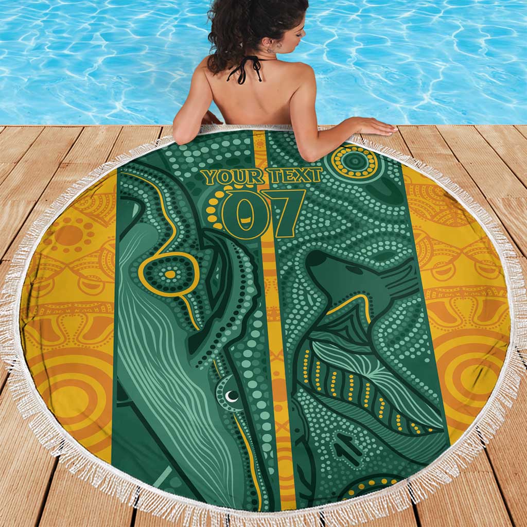 Australia 2024 Custom Beach Blanket Aboriginal GO Team Aussie