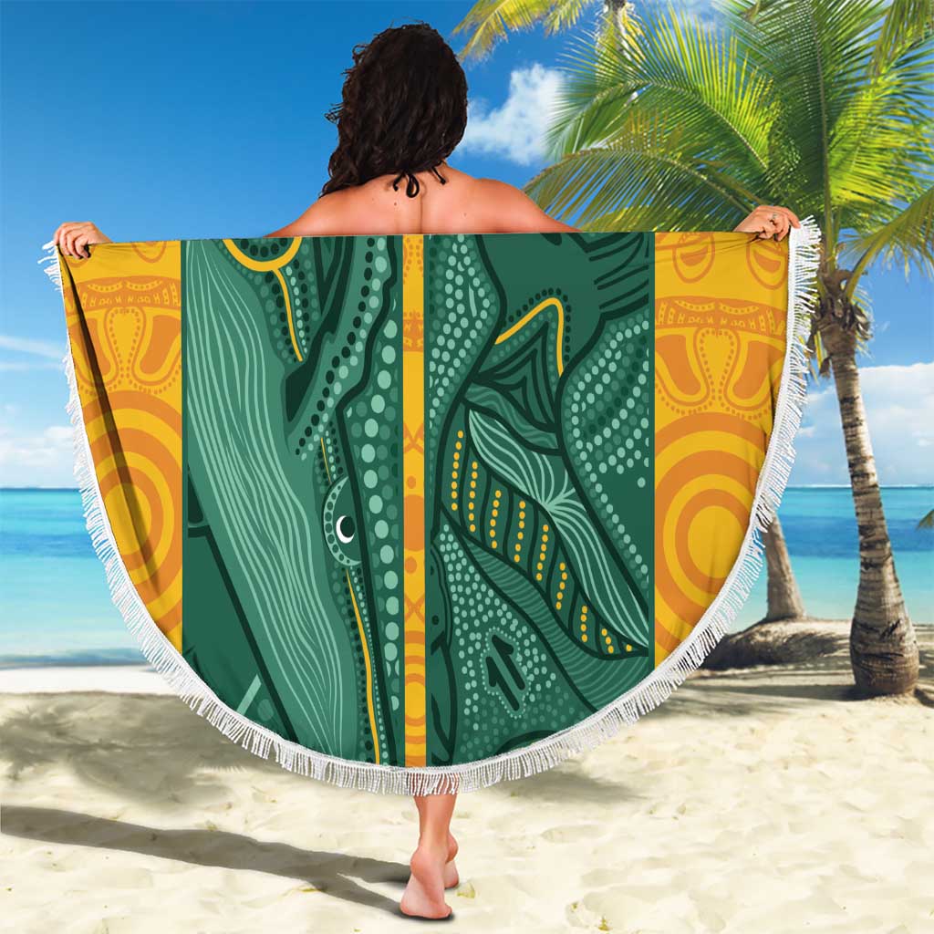 Australia 2024 Custom Beach Blanket Aboriginal GO Team Aussie