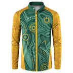 Australia 2024 Custom Button Sweatshirt Aboriginal GO Team Aussie