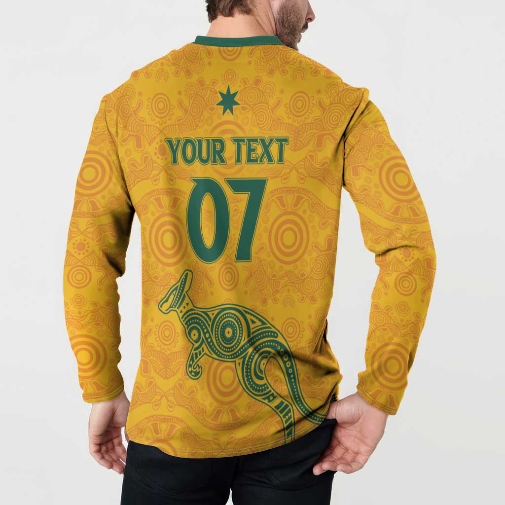 Australia 2024 Custom Button Sweatshirt Aboriginal GO Team Aussie