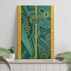 Australia 2024 Custom Canvas Wall Art Aboriginal GO Team Aussie