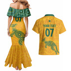Australia 2024 Custom Couples Matching Mermaid Dress and Hawaiian Shirt Aboriginal GO Team Aussie