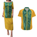 Australia 2024 Custom Couples Matching Puletasi and Hawaiian Shirt Aboriginal GO Team Aussie