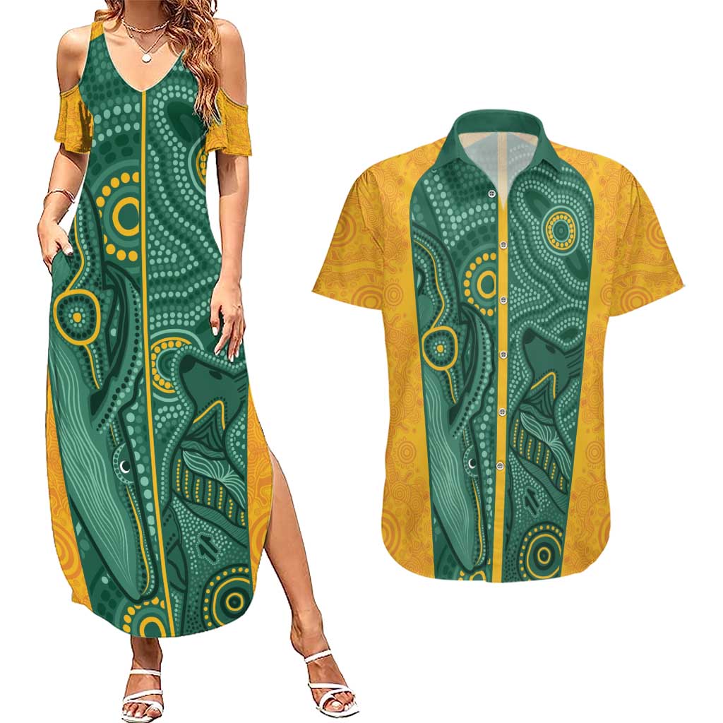 Australia 2024 Custom Couples Matching Summer Maxi Dress and Hawaiian Shirt Aboriginal GO Team Aussie