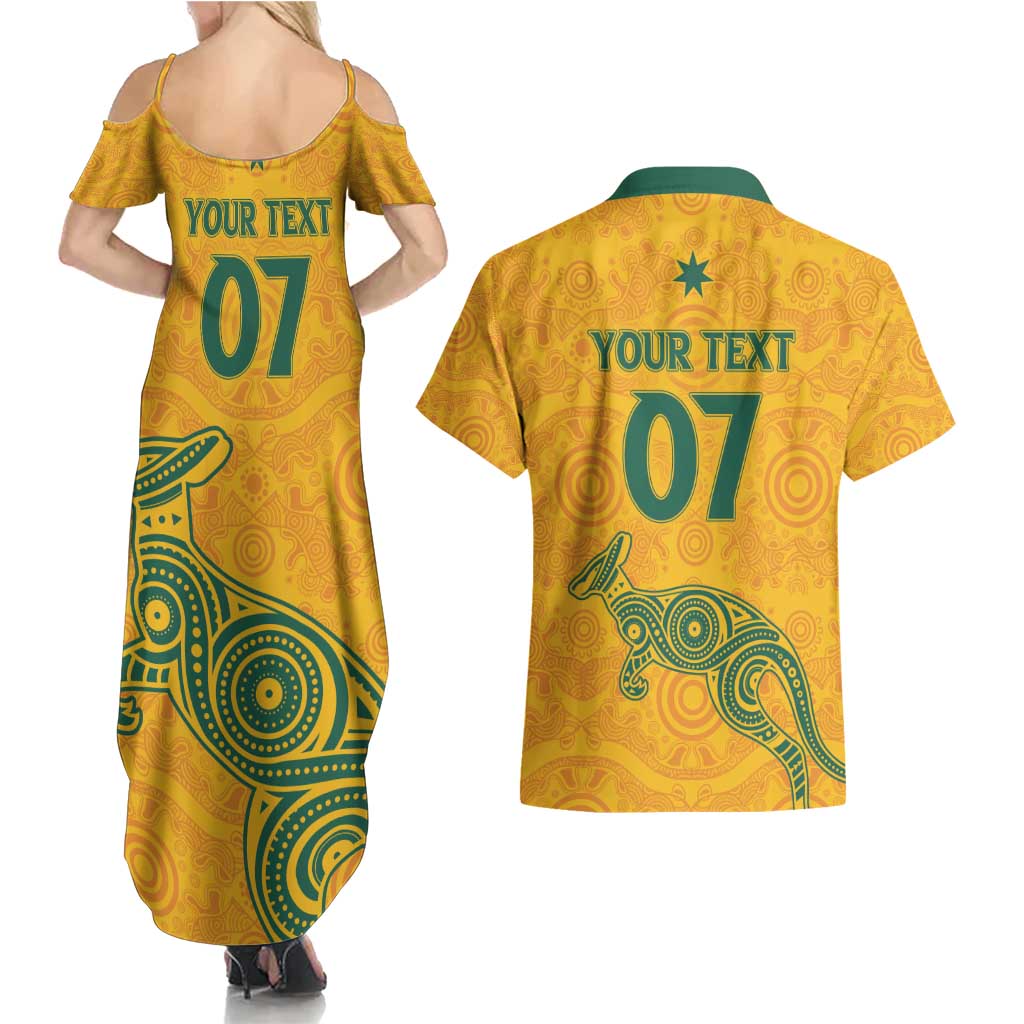 Australia 2024 Custom Couples Matching Summer Maxi Dress and Hawaiian Shirt Aboriginal GO Team Aussie