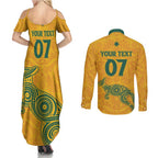 Australia 2024 Custom Couples Matching Summer Maxi Dress and Long Sleeve Button Shirt Aboriginal GO Team Aussie