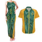 Australia 2024 Custom Couples Matching Tank Maxi Dress and Hawaiian Shirt Aboriginal GO Team Aussie