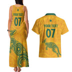 Australia 2024 Custom Couples Matching Tank Maxi Dress and Hawaiian Shirt Aboriginal GO Team Aussie