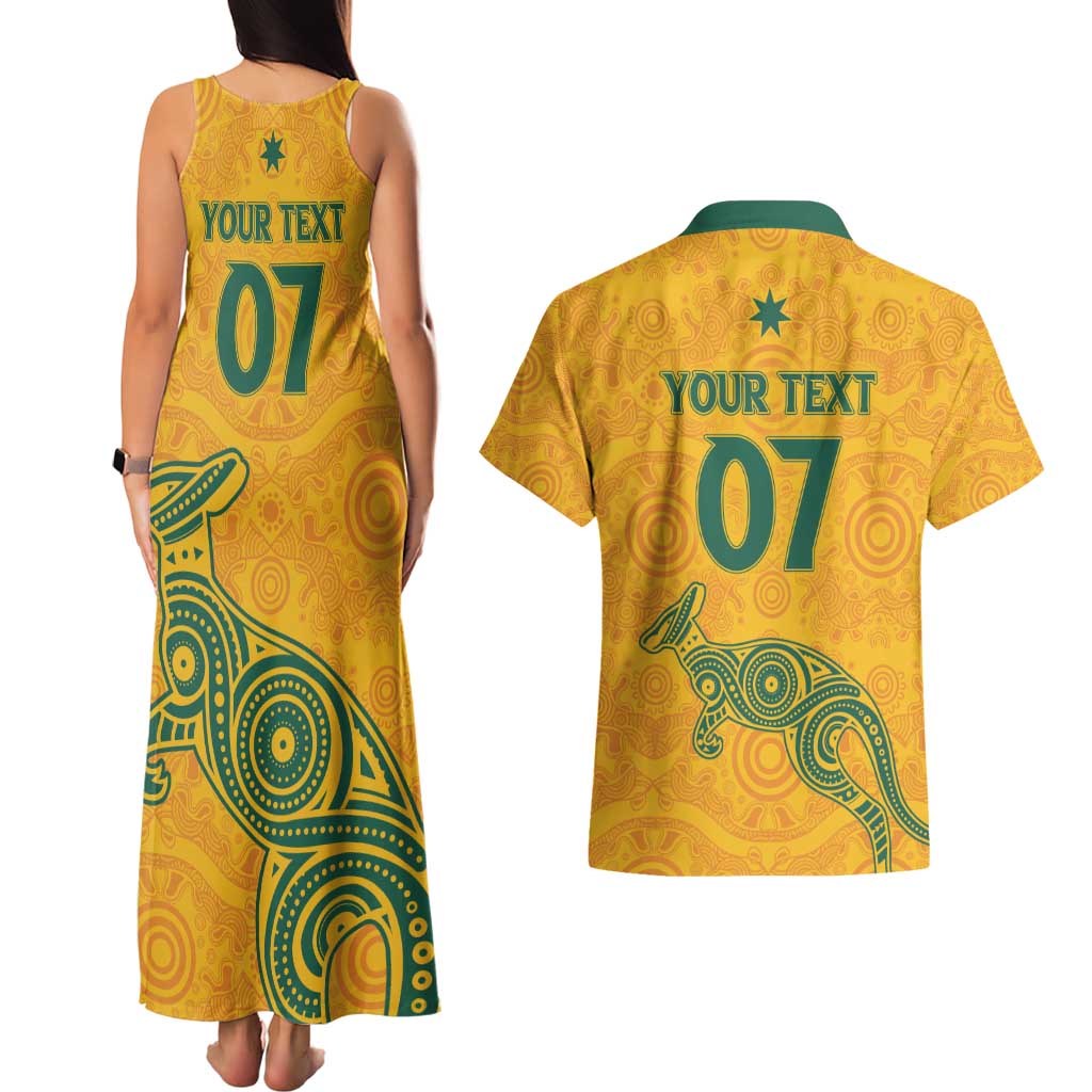 Australia 2024 Custom Couples Matching Tank Maxi Dress and Hawaiian Shirt Aboriginal GO Team Aussie