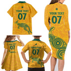 Australia 2024 Custom Family Matching Long Sleeve Bodycon Dress and Hawaiian Shirt Aboriginal GO Team Aussie