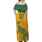 Australia 2024 Custom Family Matching Off Shoulder Maxi Dress and Hawaiian Shirt Aboriginal GO Team Aussie
