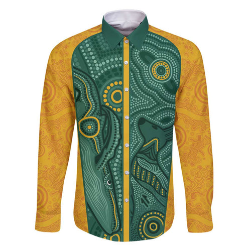 Australia 2024 Custom Family Matching Off Shoulder Short Dress and Hawaiian Shirt Aboriginal GO Team Aussie