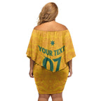 Australia 2024 Custom Family Matching Off Shoulder Short Dress and Hawaiian Shirt Aboriginal GO Team Aussie