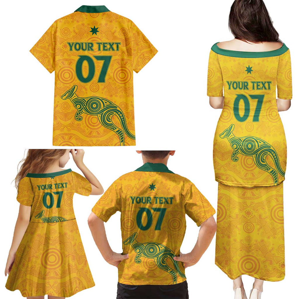 Australia 2024 Custom Family Matching Puletasi and Hawaiian Shirt Aboriginal GO Team Aussie
