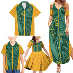 Australia 2024 Custom Family Matching Summer Maxi Dress and Hawaiian Shirt Aboriginal GO Team Aussie