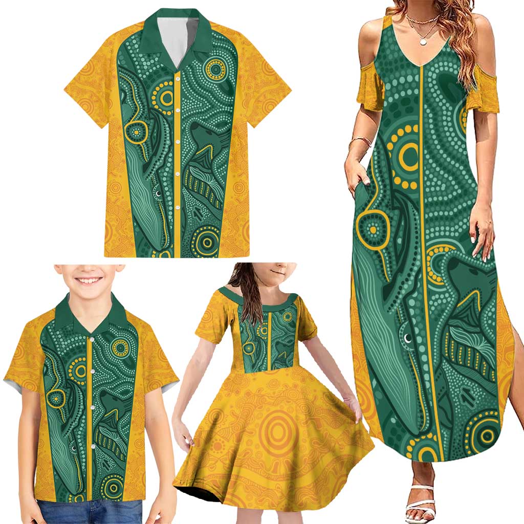 Australia 2024 Custom Family Matching Summer Maxi Dress and Hawaiian Shirt Aboriginal GO Team Aussie