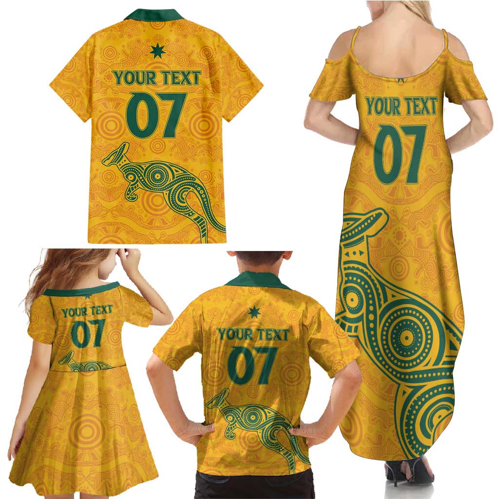 Australia 2024 Custom Family Matching Summer Maxi Dress and Hawaiian Shirt Aboriginal GO Team Aussie