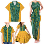 Australia 2024 Custom Family Matching Tank Maxi Dress and Hawaiian Shirt Aboriginal GO Team Aussie