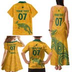 Australia 2024 Custom Family Matching Tank Maxi Dress and Hawaiian Shirt Aboriginal GO Team Aussie