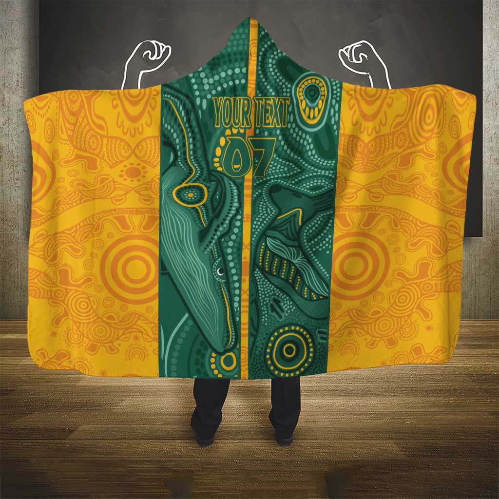 Australia 2024 Custom Hooded Blanket Aboriginal GO Team Aussie
