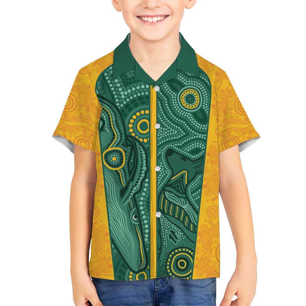 Australia 2024 Custom Kid Hawaiian Shirt Aboriginal GO Team Aussie