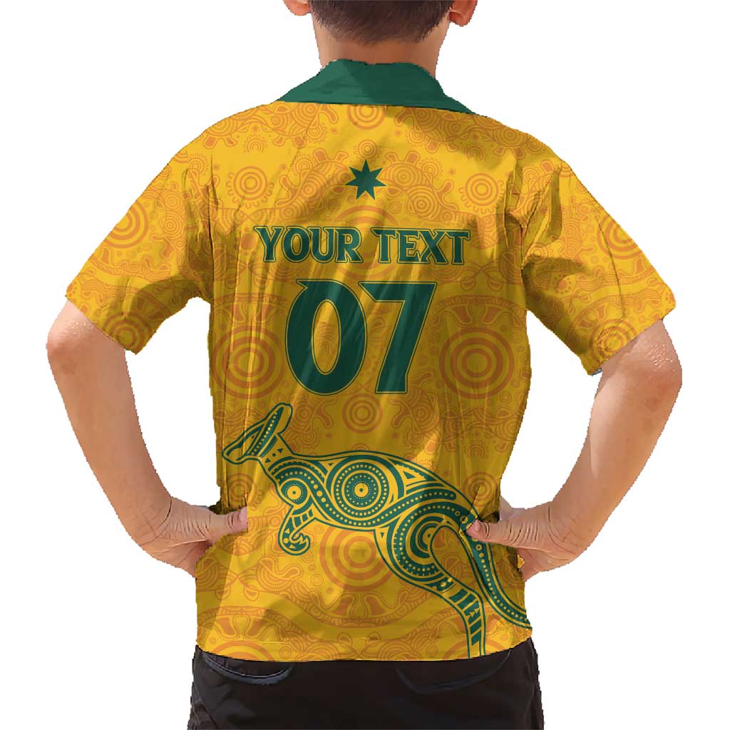 Australia 2024 Custom Kid Hawaiian Shirt Aboriginal GO Team Aussie