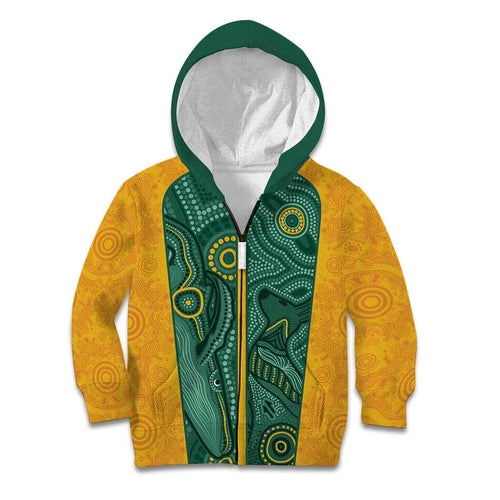 Australia 2024 Custom Kid Hoodie Aboriginal GO Team Aussie