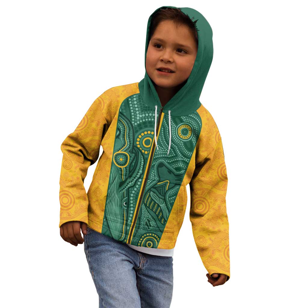Australia 2024 Custom Kid Hoodie Aboriginal GO Team Aussie
