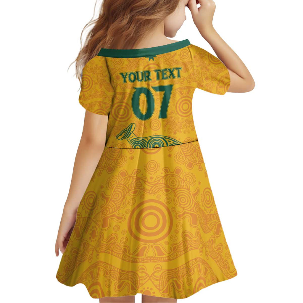 Australia 2024 Custom Kid Short Sleeve Dress Aboriginal GO Team Aussie