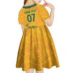 Australia 2024 Custom Kid Short Sleeve Dress Aboriginal GO Team Aussie