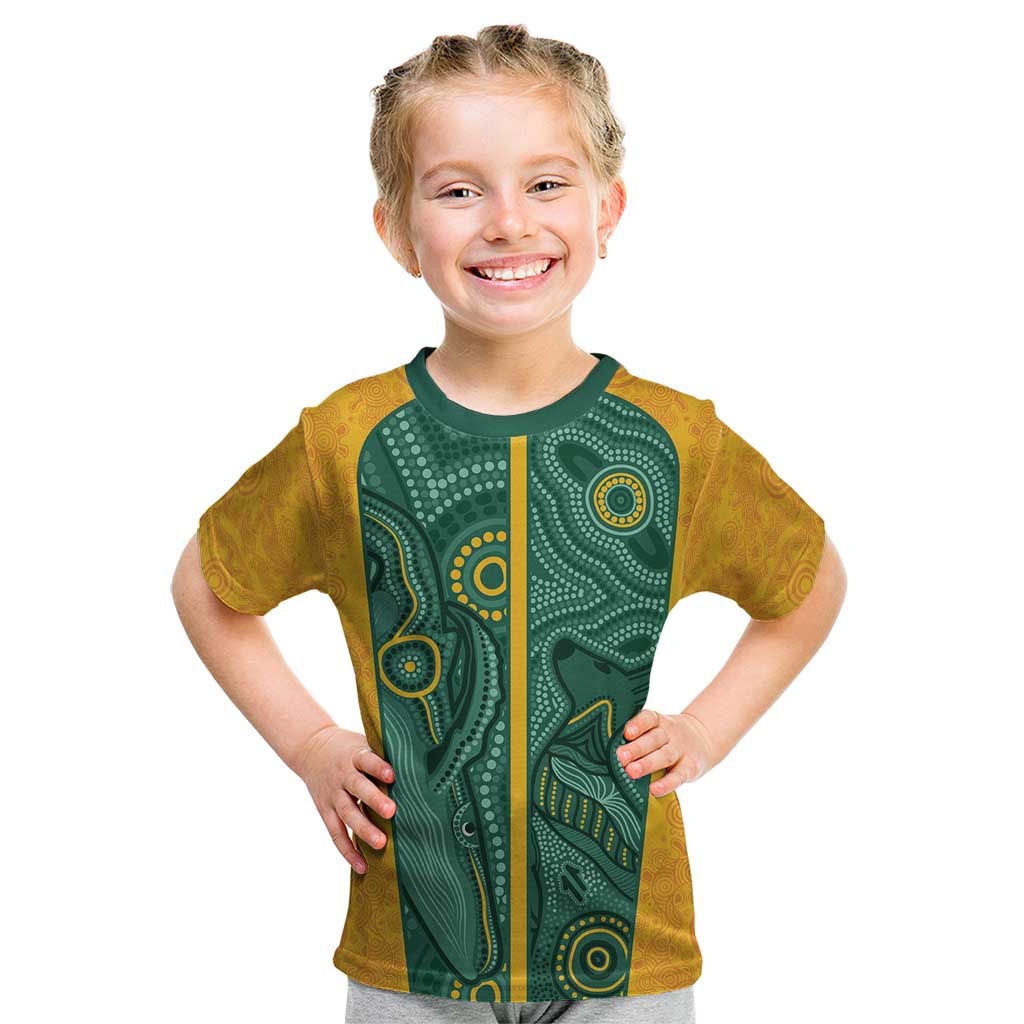 Australia 2024 Custom Kid T Shirt Aboriginal GO Team Aussie